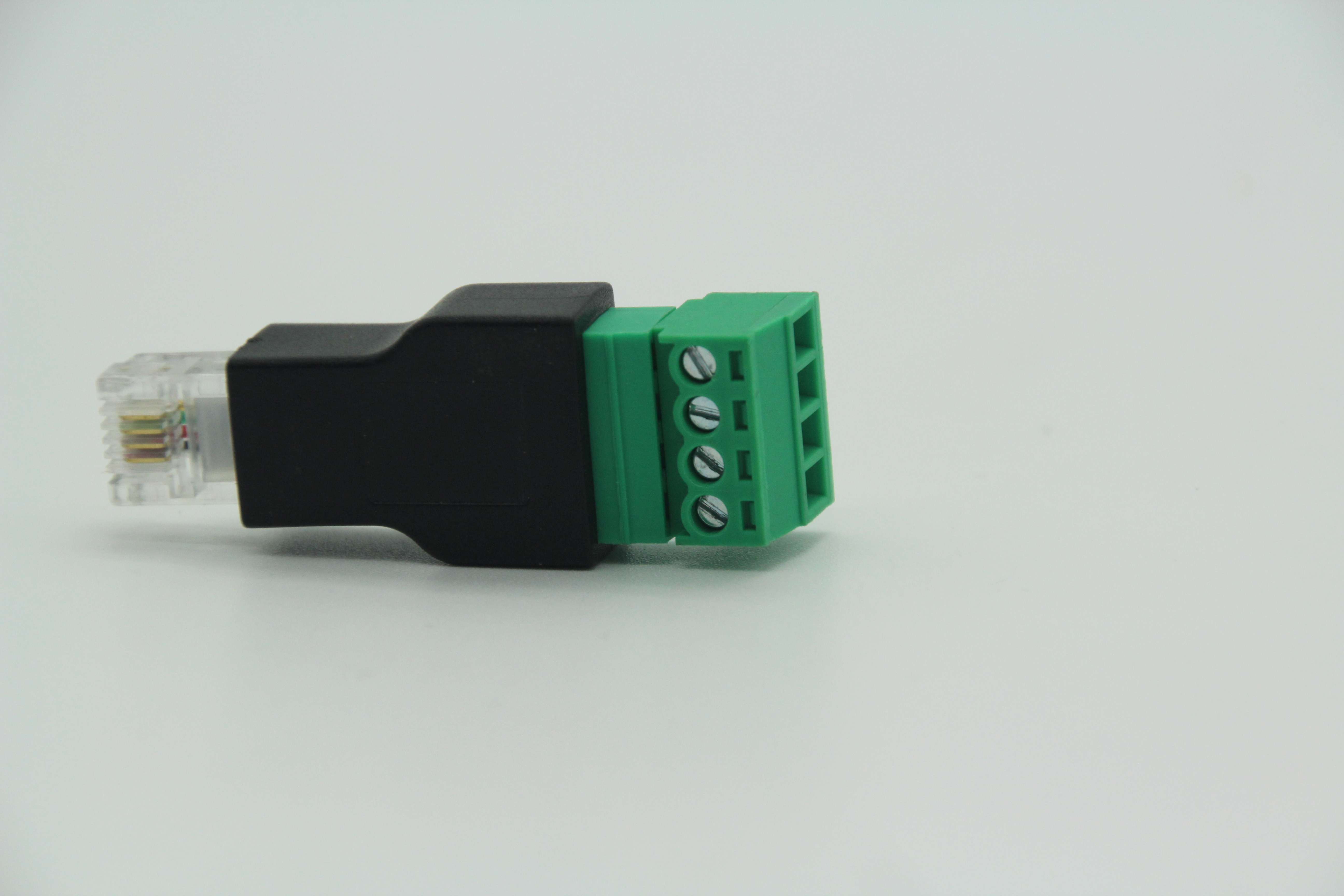 RJ11 TO 4P TERMINAL 6P4C CRYSTAL HEAD TO GREEN TERMINAL NETWORK CONNECTOR SOLDER FREE ADAPTER