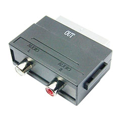 SH10-3606 SCART ADAPTER, SCART PLUG TO 2 RCA JACKS OUT