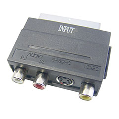 SH10-3609 SCART ADAPTER, SCART PLUG TO 3 RCA + MD4P JACKS