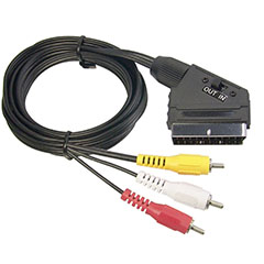 SH10-3003 SCART CABLE, SCART PLUG TO 3RCA PLUG WITH SWITCH